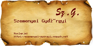 Szemenyei Györgyi névjegykártya